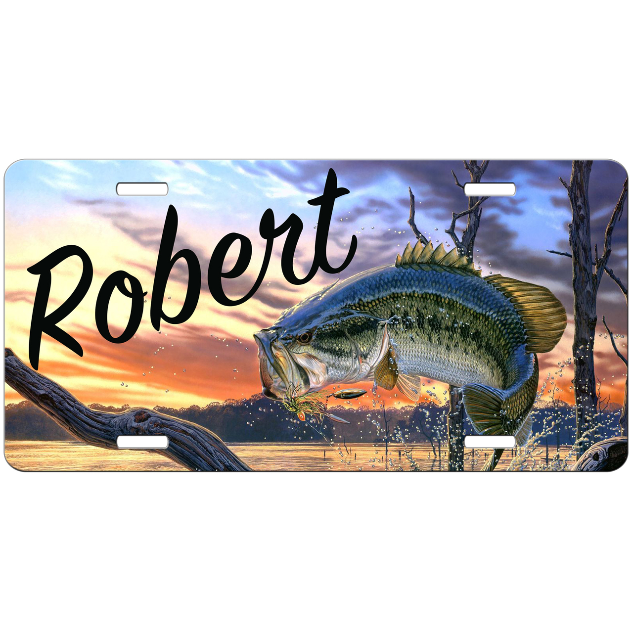 Bass Fishing Personalized License Plate - Simply Customized