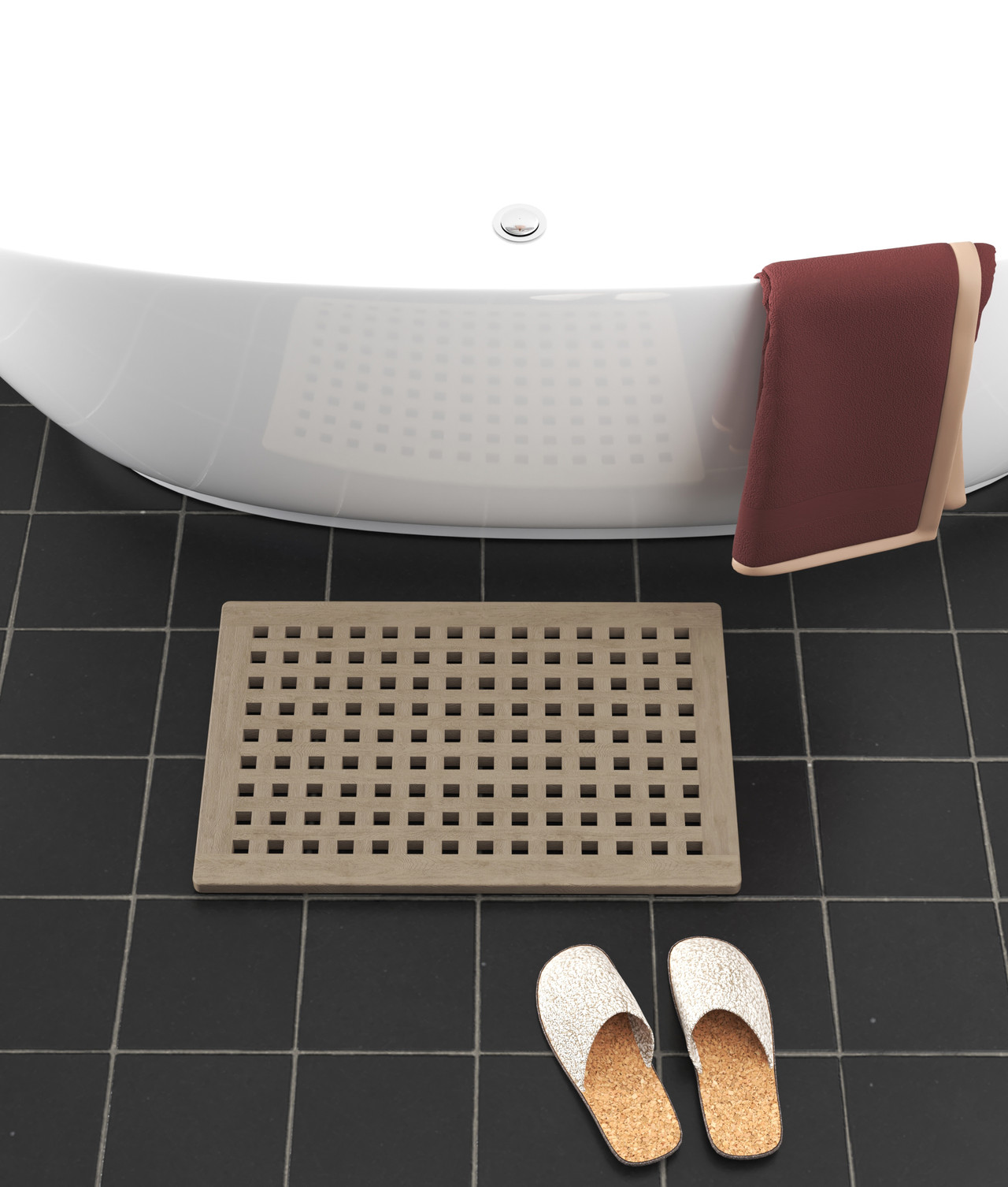 AquaTeak Grate Kitchen Anti-Fatigue Teak Floor Mat