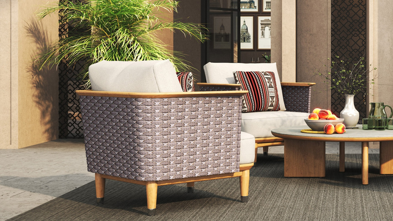 Adagio Outdoor Teak Single-Seat Chair - Aqua Teak