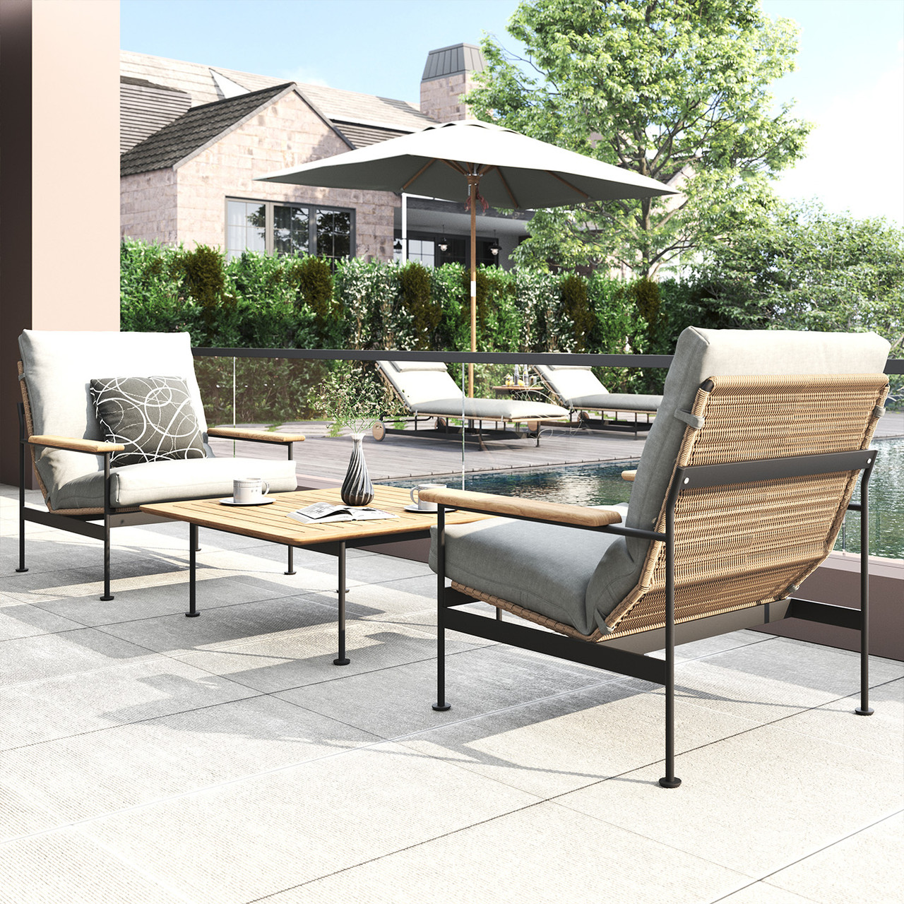 Mitico Outdoor Stainless Steel Square Coffee Table
