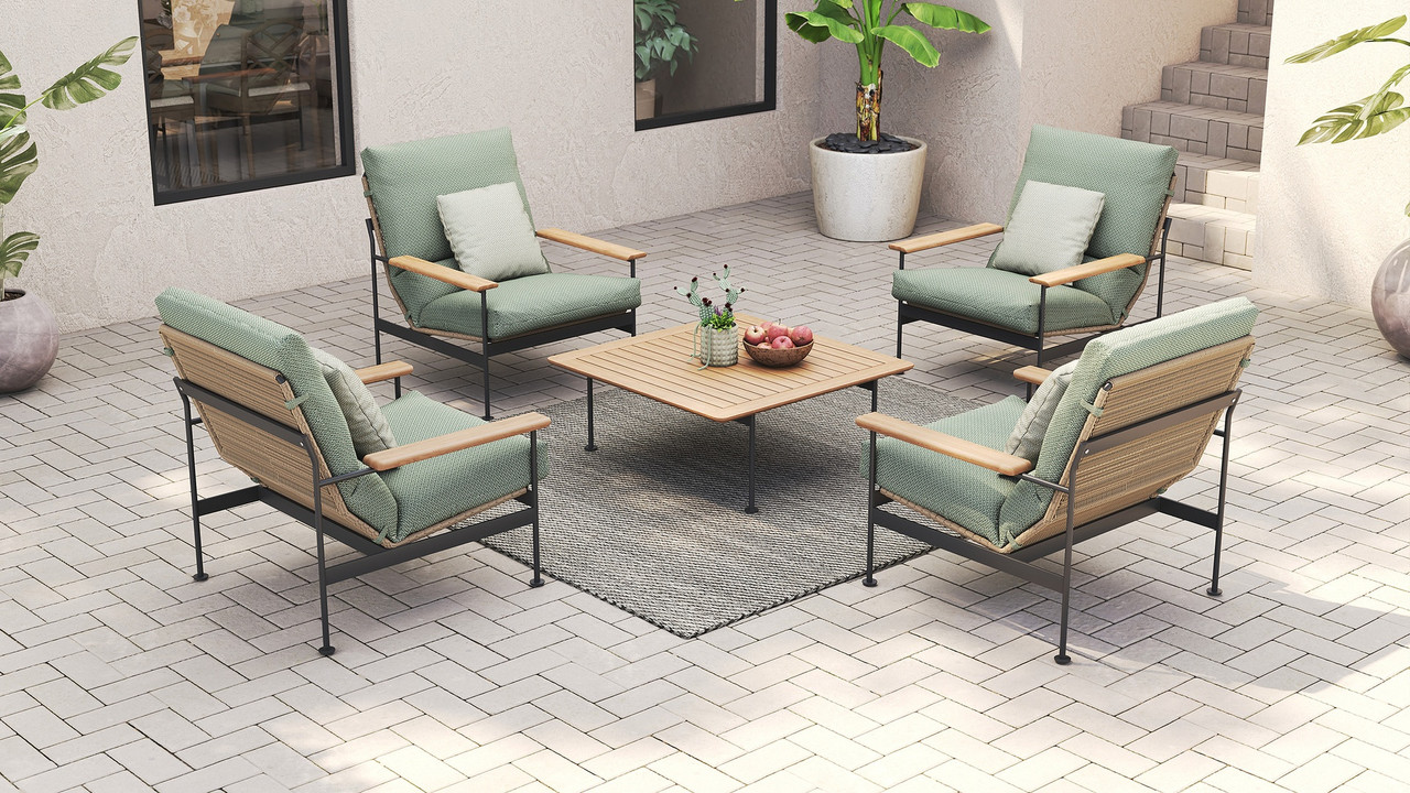 Mitico Outdoor Stainless Steel Square Coffee Table