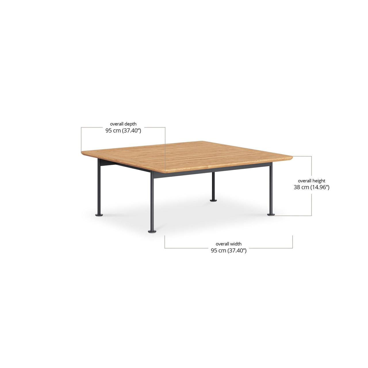 Mitico Outdoor Stainless Steel Square Coffee Table