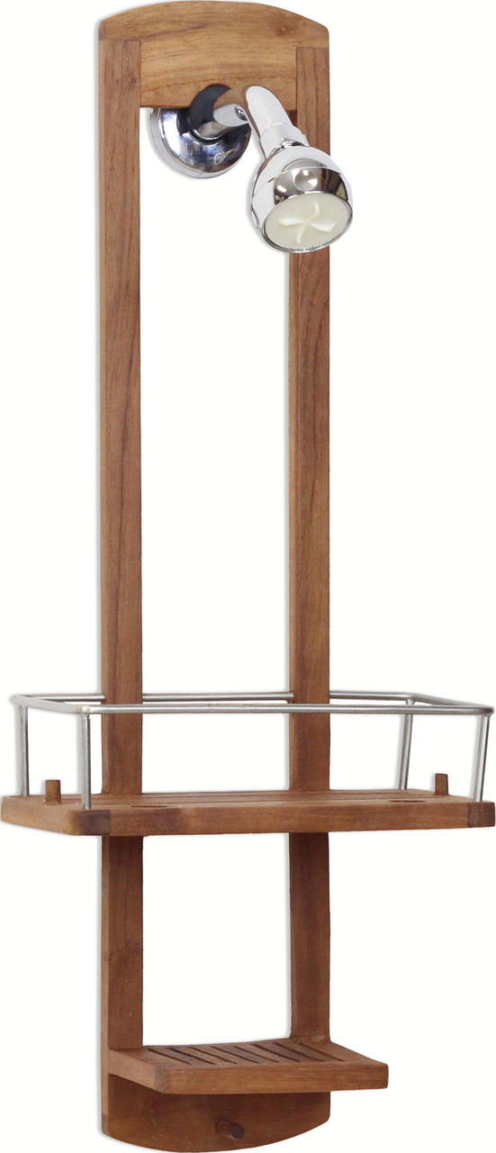 Teak Shower Caddy - Foter  Teak shower, Teak shower shelf, Shower shelves