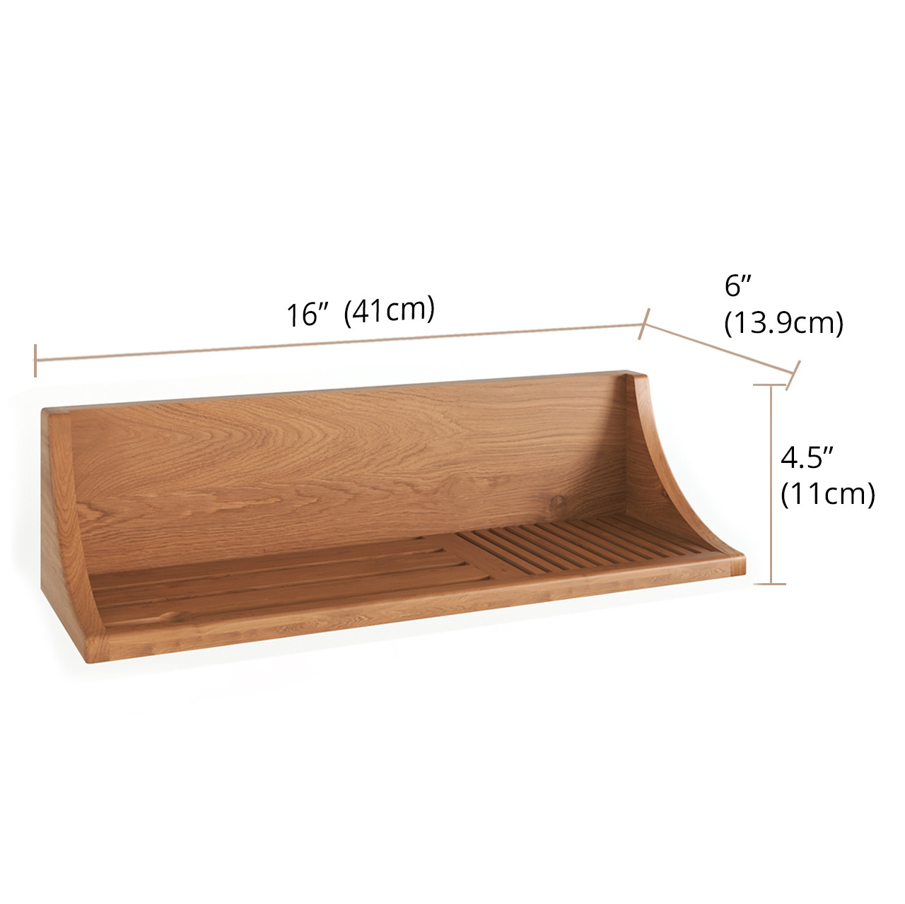 The Original Moa™ Straight Teak Shower Shelf