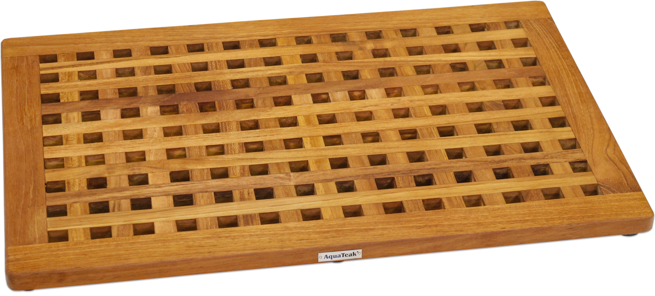 AquaTeak The Original Grate Teak Bath Shower Mat