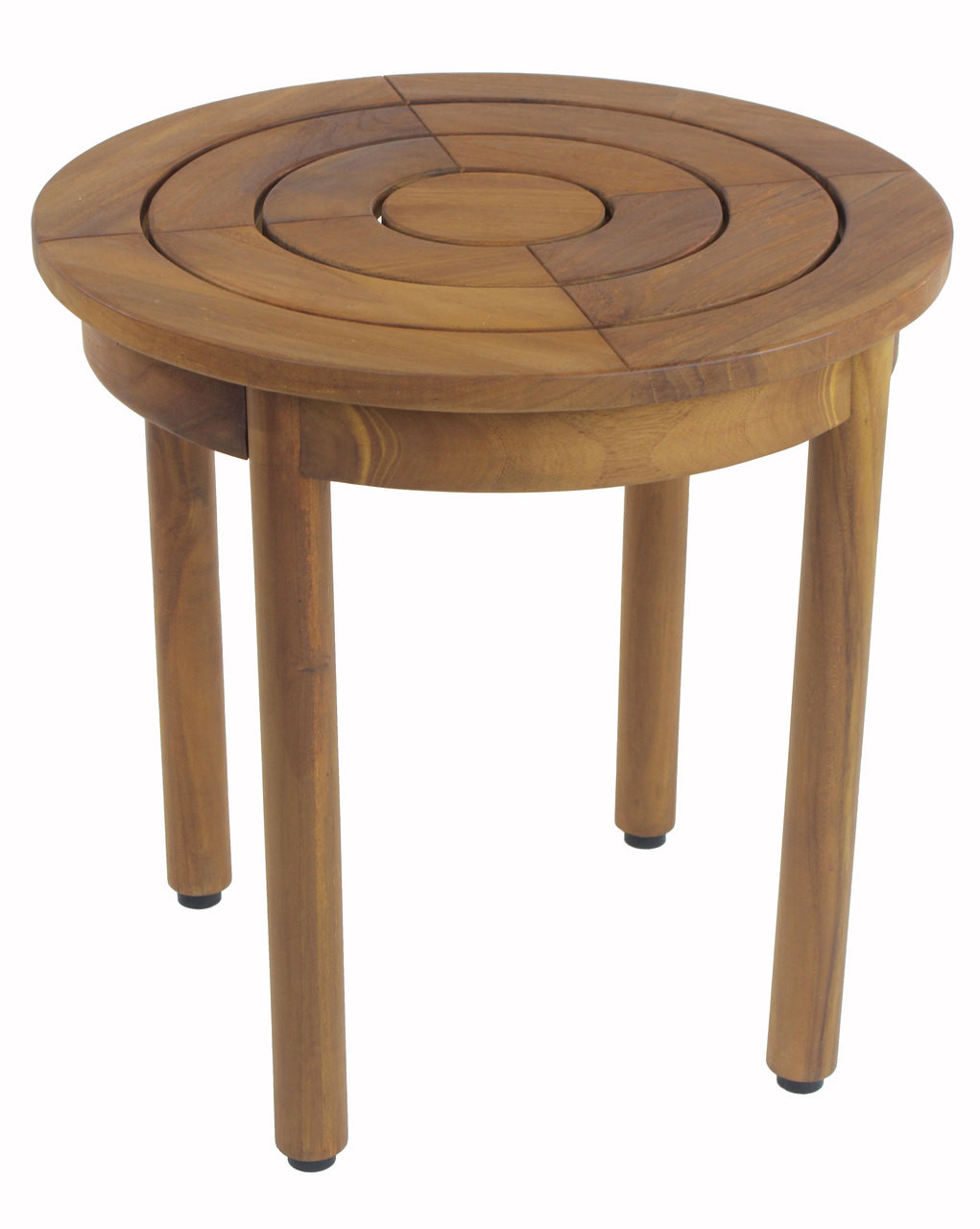 life outdoor living teak shield cover on 18 Round Iris Teak Side Table