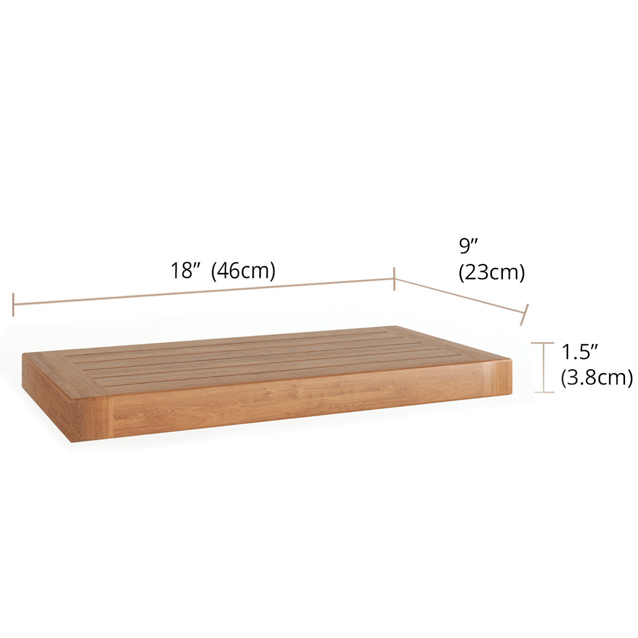 24 Moa Mocha-Shield Teak Flat Wall Shelf