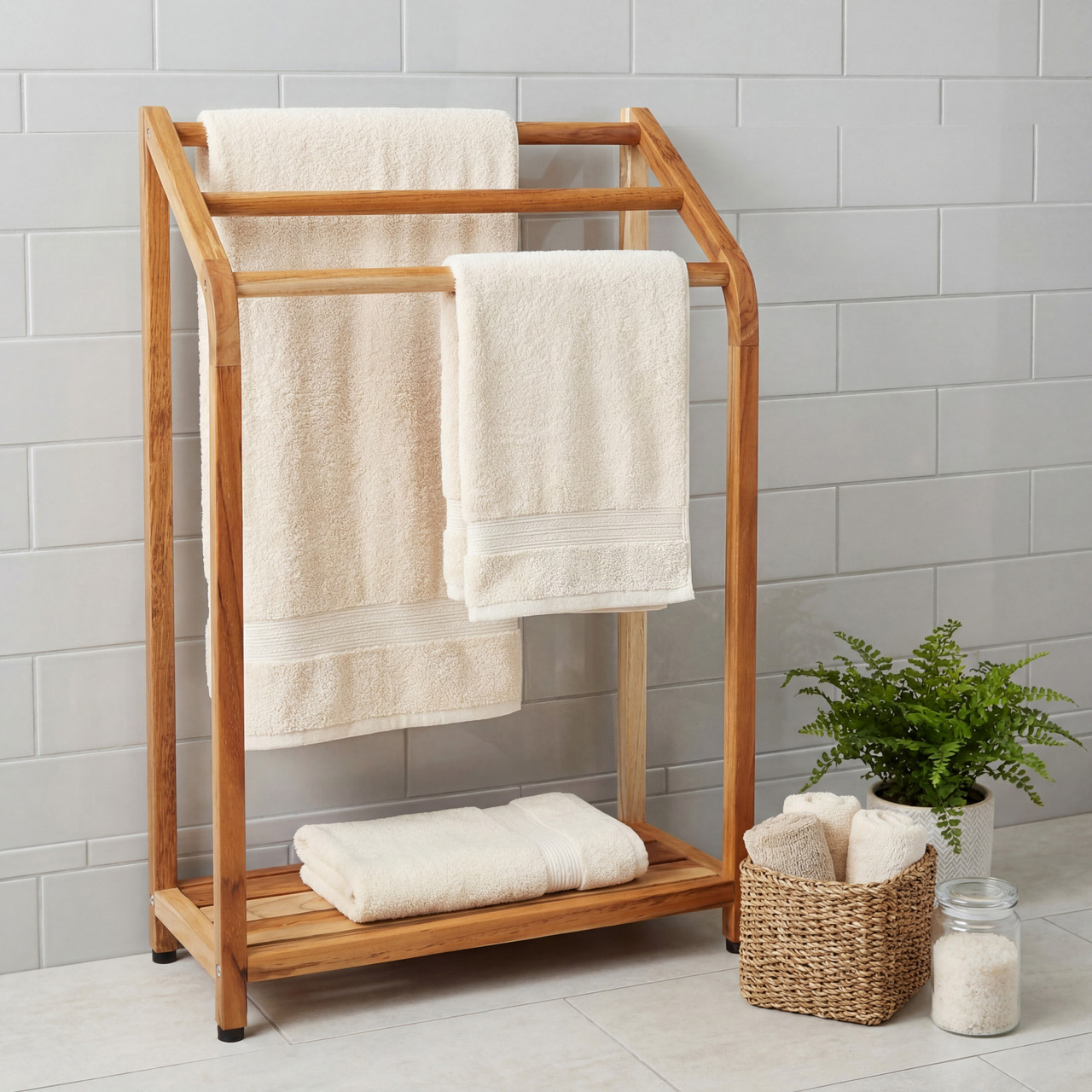 Sula™ Shield Versatile Teak Towel Rack