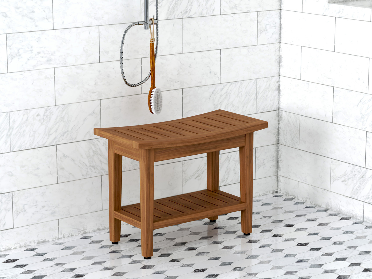 24 inch hot sale teak shower bench