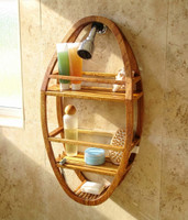 Patented Moa Oval Teak Shower Organizer thumbnail