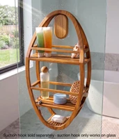 Patented Moa Oval Teak Shower Organizer