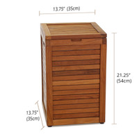 The Original Spa Medium Size Teak Laundry or Storage Hamper thumbnail