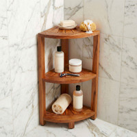 Kai-Petite Three-Tier Corner Teak Bath Stand