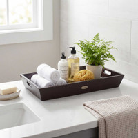 Moa Mocha-Shield Large Solid Teak Amenities Serving Tray