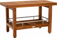 Patented 30" Spa Teak & Stainless Shower Bench with Shelf thumbnail