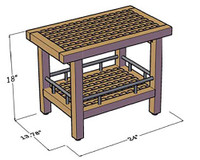Patented 24" Grate Teak & Stainless Shower Bench with Shelf