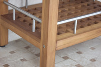 Patented 24" Grate Teak & Stainless Shower Bench with Shelf