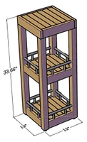 Patented Sula Square Thre-Tier Teak & Stainless Bath Stand