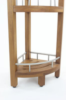 AquaTeak Patented Kai Corner Teak and Stainless 3 Shelf Corner Stand