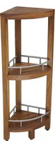 Patented Kai Teak and Stainless Three-Tier Corner Bath Stand
