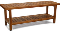 48" Spa Estate Teak Shower Bench with Shelf thumbnail