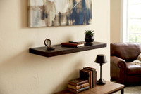 24" Moa Mocha-Shield Teak Flat Wall Shelf