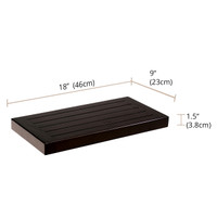 18" Moa Mocha-Shield Teak Flat Wall Shelf