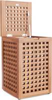 AquaTeak Grate Medium Square Teak Hamper
