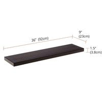 36" Moa Mocha-Shield Teak Flat Wall Shelf
