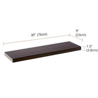 30" Moa Mocha-Shield Teak Flat Wall Shelf