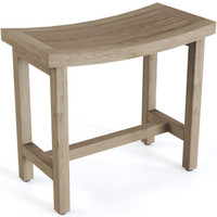 AquaTeak Patented 24" Sumba-Mist Lotus Teak Shower Bench with Elevated Height
