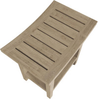 18" Maluku Mist-Shield Teak Shower Bench with Shelf