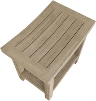 18" Sumba Mist-Shield Teak Shower Bench with Shelf