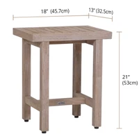 Patented 18" Spa Lotus Mist-Shield Teak Shower Bench with Elevated Height