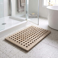 Grate Mist-Shield Teak Bath & Shower Mat