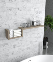 AquaTeak Manada Mist Contemporary Teak Wall Shelf