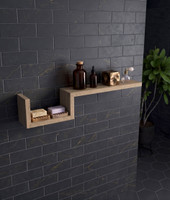 Manada Mist-Shield Contemporary Teak Wall Shelf