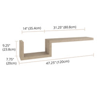 Manada Mist-Shield Contemporary Teak Wall Shelf
