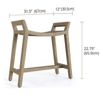 Patented Asia Ascend Mist-Shield Teak Shower Bench with Elevated Height