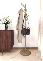 Manada-Mist Teak Coat Stand with Round Base