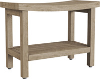 24" Sumba Mist-Shield Teak Shower Bench with Shelf
