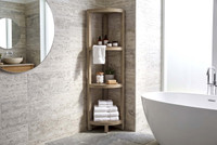 Kai Mist-Shield Four-Tier Corner Teak Bath Stand