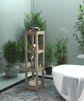 Sula-Mist Four-Tier Square Teak Bath Stand
