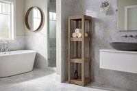 Sula Mist-Shield Four-Tier Square Teak Bath Stand
