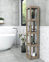 Sula-Mist Five-Tier Square Teak Bath Stand