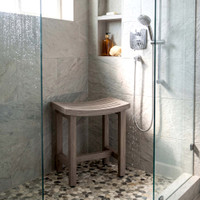 Patented 18" Sumba Mist-Shield Lotus Teak Shower Bench with Elevated Height