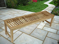 AquaTeak 60" Aqua Stratus Solid Teak Indoor Outdoor Bench or Shower Stool