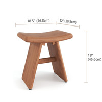 18" Asia-Bjon Solid Top Teak Shower Bench