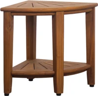 Kai Bjon Corner Teak Shower Bench with Shelf thumbnail