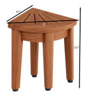 Patented Kai-Bjon Angled Corner Teak Shaving & Washing Foot Rest